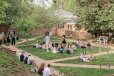 Wide view of the garden party