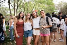 A group of students poses