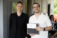 student award winner with Prof. Matthew Bolton