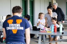 Students at a picnic table