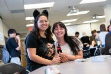 Students during the video game expo