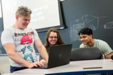 Students test a video game
