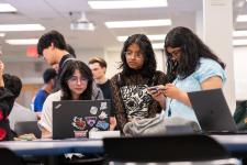 Students test a video game