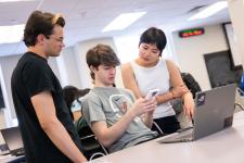 Students test a video game