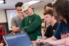 Students test a video game