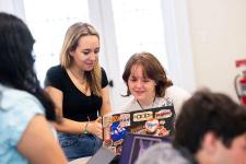 Students test a video game