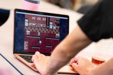 Students test a video game