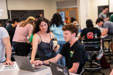 Students test a video game