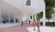 architect's illustration of the building exterior