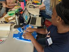 Engineering-Girls@UVA participants working together on a group project