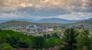 View of Charlottesville and the Blue Ridge Mountains