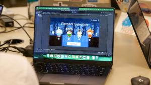 View of a game on a laptop screen
