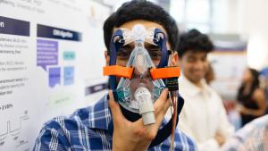 Capstone student shows off his project