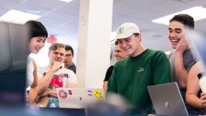 Students test a video game