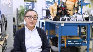 Sarah Sun seated in her lab