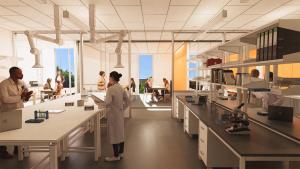 architect's rendering of a lab space